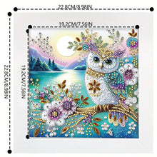 Load image into Gallery viewer, Diamond Painting - Partial Special Shaped - Flower owl (with framed) (2*19.2CM)