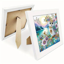Load image into Gallery viewer, Diamond Painting - Partial Special Shaped - Flower owl (with framed) (2*19.2CM)