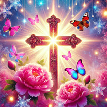 Load image into Gallery viewer, Diamond Painting - Full Round - Crosses and peonies (40*40CM)