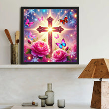 Load image into Gallery viewer, Diamond Painting - Full Round - Crosses and peonies (40*40CM)