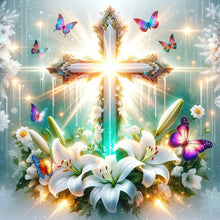 Load image into Gallery viewer, Diamond Painting - Full Round - Crosses and lilies (40*40CM)