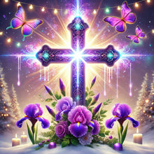 Load image into Gallery viewer, Diamond Painting - Full Round - Crosses and irises (40*40CM)