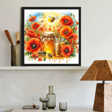 Load image into Gallery viewer, Diamond Painting - Full Round - Poppies and honey (40*40CM)