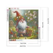 Load image into Gallery viewer, Diamond Painting - Full Round - Gnome collecting flowers (40*40CM)
