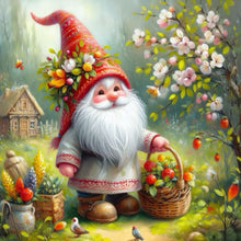 Load image into Gallery viewer, Diamond Painting - Full Round - Gnome collecting flowers (40*40CM)