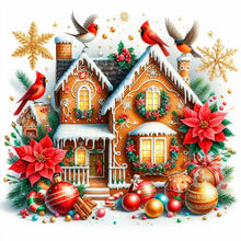 Load image into Gallery viewer, Diamond Painting - Full Round - Christmas cardinal cookie house (40*40CM)