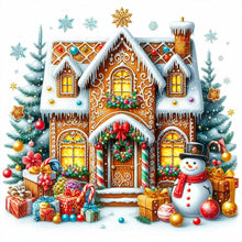 Load image into Gallery viewer, Diamond Painting - Full Round - Christmas snowman cookie house (40*40CM)