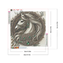 Load image into Gallery viewer, Diamond Painting - Full Round - Gorgeous round white horse (40*40CM)