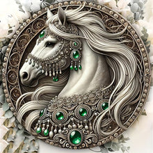 Load image into Gallery viewer, Diamond Painting - Full Round - Gorgeous round white horse (40*40CM)