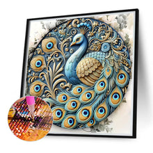 Load image into Gallery viewer, Diamond Painting - Full Round - Gorgeous round peacock (40*40CM)