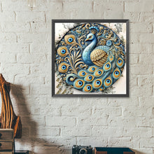 Load image into Gallery viewer, Diamond Painting - Full Round - Gorgeous round peacock (40*40CM)