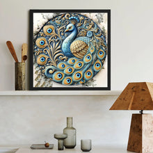 Load image into Gallery viewer, Diamond Painting - Full Round - Gorgeous round peacock (40*40CM)