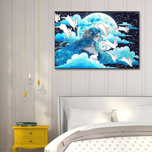 Load image into Gallery viewer, Diamond Painting - Full Round - Blue-haired bunny elf girl (40*60CM)
