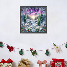 Load image into Gallery viewer, Diamond Painting - Full Round - Winter aurora snow scene (40*40CM)