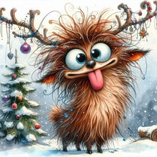 Load image into Gallery viewer, Diamond Painting - Full Round - Christmas funny deer (30*30CM)