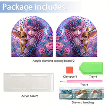 Load image into Gallery viewer, Elf Girl Acrylic DIY 5D Diamond Art Painting Napkin Holder Set Home Table Decor