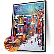 Load image into Gallery viewer, AB Diamond Painting - Full Round - Snow scene in town (40*50CM)