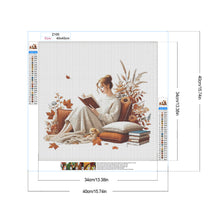 Load image into Gallery viewer, Diamond Painting - Full Round - Girl reading a book (40*40CM)
