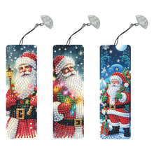 Load image into Gallery viewer, 3Pcs Special Shape Christmas Santa Claus Diamond Painting Bookmark for Bookworms