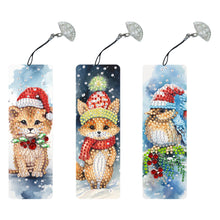 Load image into Gallery viewer, 3Pcs Special Shape Christmas Animals Diamond Painting Bookmark for Bookworms