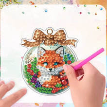 Load image into Gallery viewer, 6Pcs Acrylic Christmas Animals Fridge Stickers Diamond Art Magnets Decals