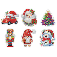 Load image into Gallery viewer, 6Pcs Acrylic Christmas Fridge Stickers Diamond Art Magnets Decals for Home Decor