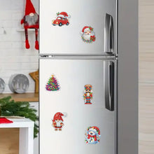Load image into Gallery viewer, 6Pcs Acrylic Christmas Fridge Stickers Diamond Art Magnets Decals for Home Decor
