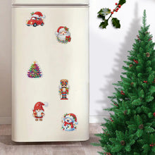 Load image into Gallery viewer, 6Pcs Acrylic Christmas Fridge Stickers Diamond Art Magnets Decals for Home Decor