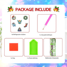 Load image into Gallery viewer, 6Pcs Acrylic Christmas Fridge Stickers Diamond Art Magnets Decals for Home Decor