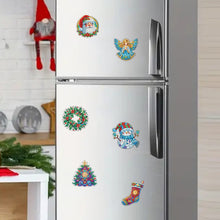 Load image into Gallery viewer, 6Pcs Acrylic Christmas Fridge Stickers Diamond Art Magnets Decals for Home Decor