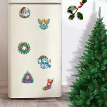 Load image into Gallery viewer, 6Pcs Acrylic Christmas Fridge Stickers Diamond Art Magnets Decals for Home Decor