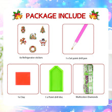 Load image into Gallery viewer, 6Pcs Acrylic Christmas Cookies Fridge Stickers Diamond Art Magnets Decals