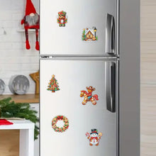 Load image into Gallery viewer, 6Pcs Acrylic Christmas Cookies Fridge Stickers Diamond Art Magnets Decals
