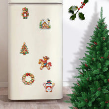 Load image into Gallery viewer, 6Pcs Acrylic Christmas Cookies Fridge Stickers Diamond Art Magnets Decals