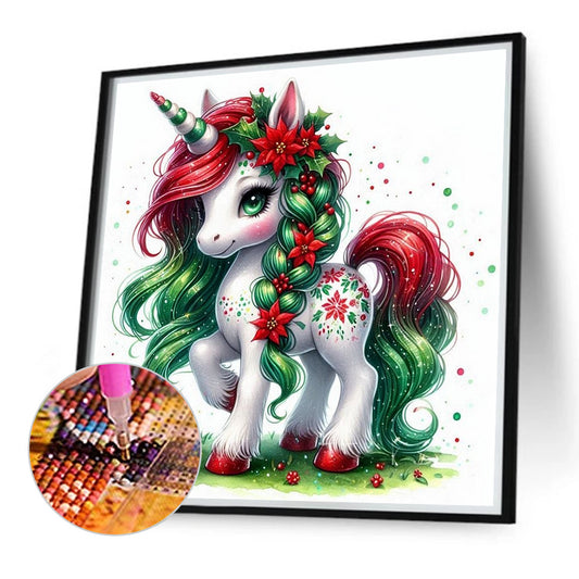 Diamond Painting - Full Round - Christmas unicorns (30*30CM)