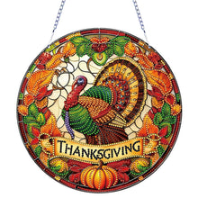 Load image into Gallery viewer, Acrylic Thanksgiving Diamond Painting Hanging Pendant for Garden Window Decor