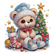 Load image into Gallery viewer, Diamond Painting - Partial Special Shaped - Cute Christmas bear (30*30CM)