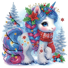 Load image into Gallery viewer, Diamond Painting - Partial Special Shaped - Cute Christmas unicorn (30*30CM)