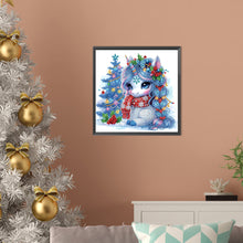 Load image into Gallery viewer, Diamond Painting - Partial Special Shaped - Cute Christmas unicorn (30*30CM)