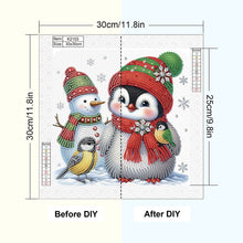 Load image into Gallery viewer, Diamond Painting - Partial Special Shaped - Cute Christmas penguin (30*30CM)