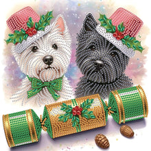 Load image into Gallery viewer, Diamond Painting - Partial Special Shaped - Cute Christmas puppy (30*30CM)