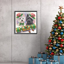 Load image into Gallery viewer, Diamond Painting - Partial Special Shaped - Cute Christmas puppy (30*30CM)