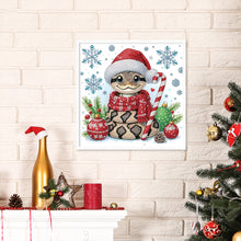 Load image into Gallery viewer, Diamond Painting - Partial Special Shaped - Cute Christmas snake (30*30CM)