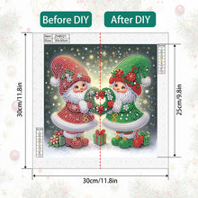 Load image into Gallery viewer, Diamond Painting - Partial Special Shaped - Christmas gnomes (30*30CM)