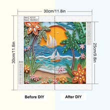 Load image into Gallery viewer, Diamond Painting - Partial Special Shaped - Paper quilling landscape (30*30CM)
