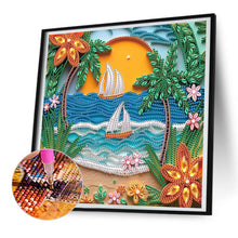 Load image into Gallery viewer, Diamond Painting - Partial Special Shaped - Paper quilling landscape (30*30CM)