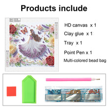 Load image into Gallery viewer, Diamond Painting - Partial Special Shaped - Quilling paper flower girl (30*30CM)