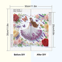 Load image into Gallery viewer, Diamond Painting - Partial Special Shaped - Quilling paper flower girl (30*30CM)