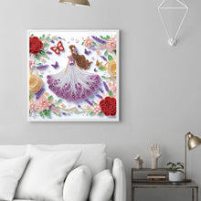 Load image into Gallery viewer, Diamond Painting - Partial Special Shaped - Quilling paper flower girl (30*30CM)