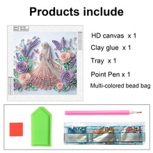 Load image into Gallery viewer, Diamond Painting - Partial Special Shaped - Quilling paper flower girl (30*30CM)